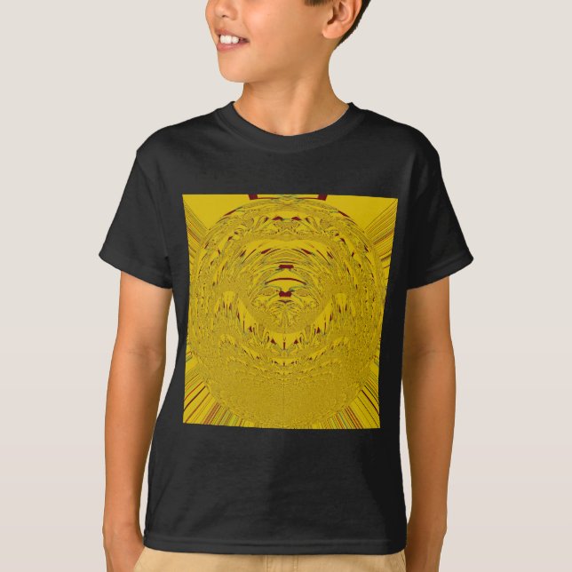 Camiseta Impresión de arte de la cabeza del león dorado (Anverso)