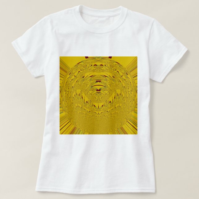 Camiseta Impresión de arte de la cabeza del león dorado (Diseño del anverso)