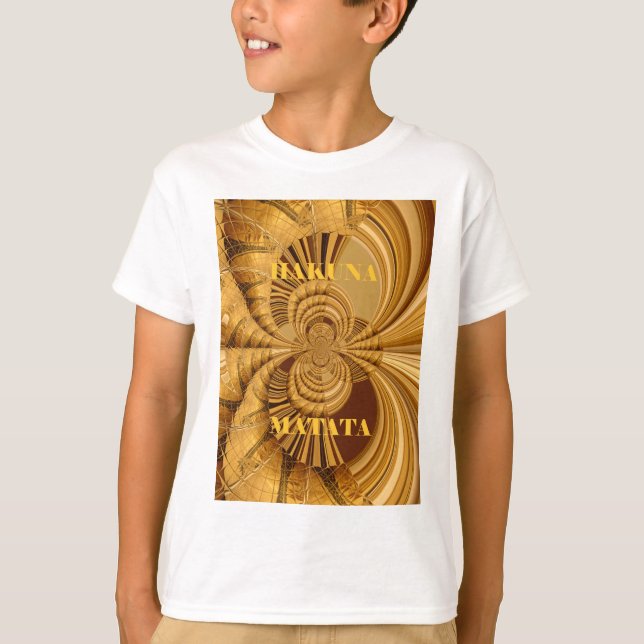 Camiseta Impresión de arte de la jirafa dorada (Anverso)