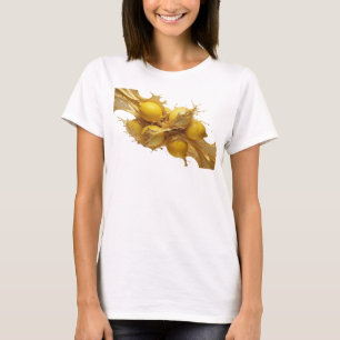 Camiseta Impresión de arte de limones abstractos naranjas e