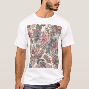 Camiseta Impresión de arte de patrón de manala floral de Bo