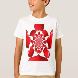 Camiseta Impresión de arte de patrones románticos de corazo