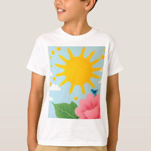 Camiseta Impresión de arte de sol y naturaleza de mediados