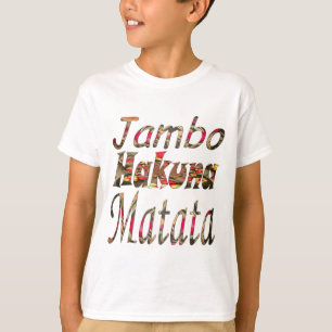 Camiseta Impresión de arte de vintage africano Jambo Hakuna