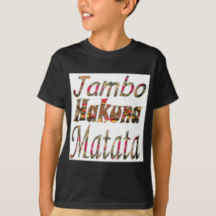 Camiseta Impresión de arte de vintage africano Jambo Hakuna