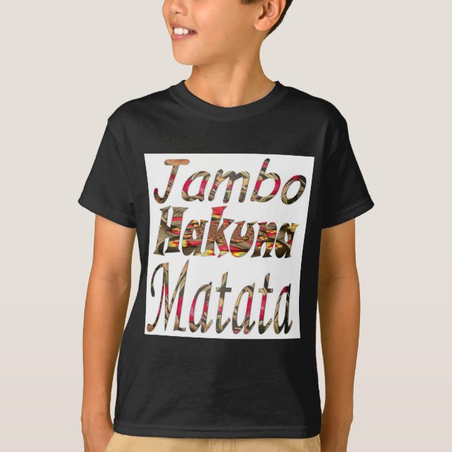 Camiseta Impresión de arte de vintage africano Jambo Hakuna (Anverso)