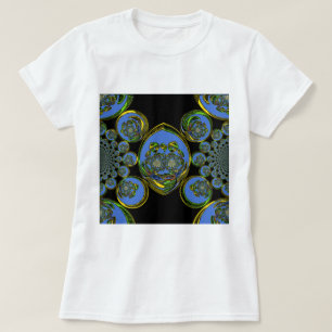 Camiseta Impresión de arte en Kaleidoscope azul y amarillo