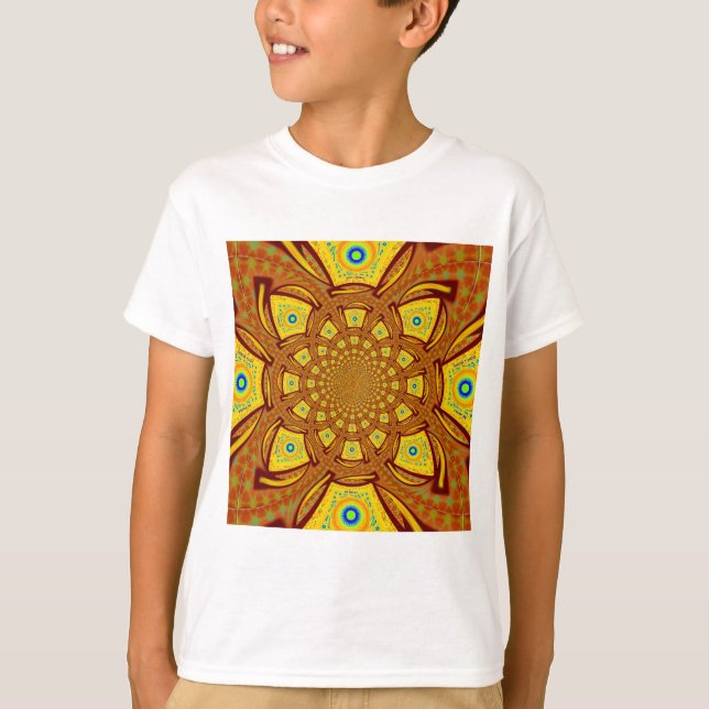 Camiseta Impresión de arte en Kaleidoscope dorado (Anverso)