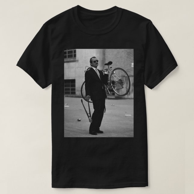 Camiseta Impresión de arte enmarcado de Bill Murray Bike (Diseño del anverso)