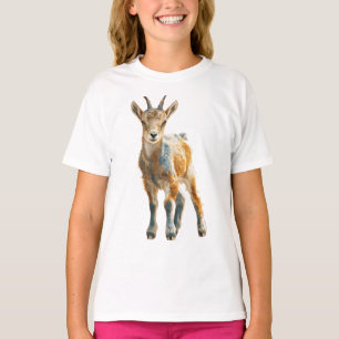 Camiseta Impresión de arte fino de cabrito radiante con cue