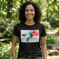 Impresión de Arte Floral de Acuarela de Colibrí Vi