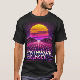 Camiseta Impresión de arte futurista de Synthwave Sunset Re
