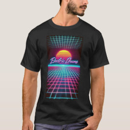 Camiseta Impresión de arte futurista retro con sueños eléct