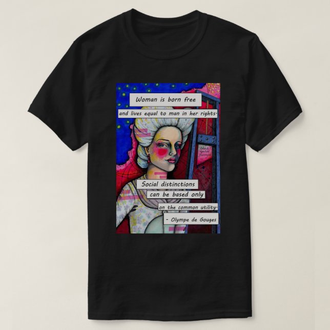 Camiseta Impresión de arte Olympe de Gouges (Diseño del anverso)