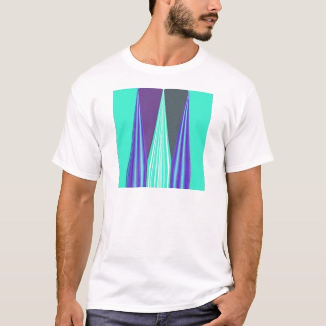 Camiseta Impresión de arte para Chevron cian azul Edgy Blue (Anverso)