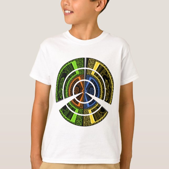 Camiseta Impresión de arte radial colorida (Anverso)