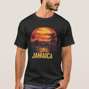 Camiseta Impresión de arte retro vintage de Jamaica Sunset