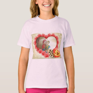 Camiseta Impresión de arte romántico del corazón del amor