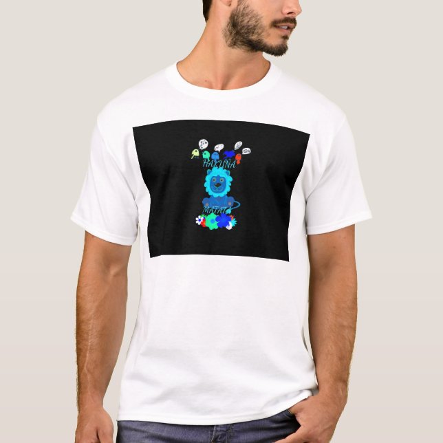 Camiseta Impresión de arte sobre el león de Hakuna Matata (Anverso)