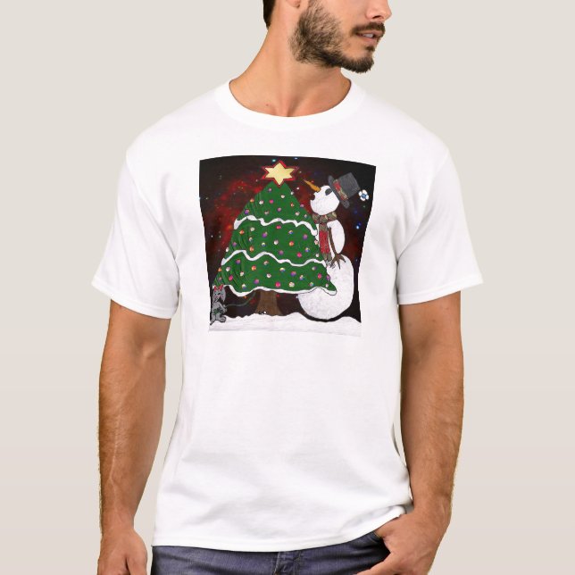 Camiseta Impresión de arte sorpresa para Snowman Tree Chris (Anverso)