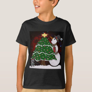 Camiseta Impresión de arte sorpresa para Snowman Tree Chris