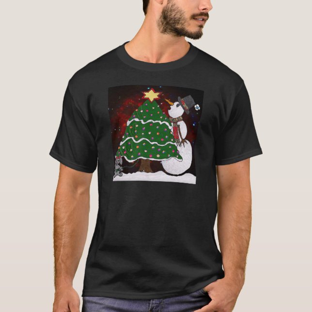 Camiseta Impresión de arte sorpresa para Snowman Tree Chris (Anverso)