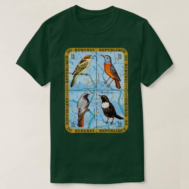 Camiseta Impresión de aves de Burundi (Diseño del anverso)