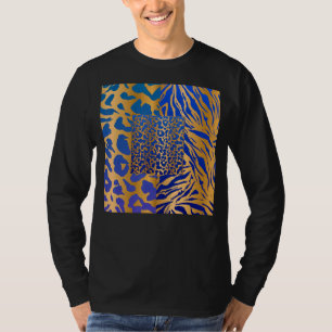 Camiseta Impresión de azahar animal con guepardo de cebra