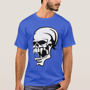 Camiseta Impresión de B y W asombrosa calavera aterradora -