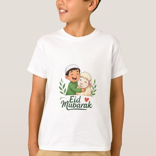 Camiseta Impresión de cabra de Eid de dibujos animados (Anverso)