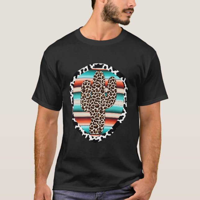 Camiseta Impresión de Cactus Leopardo de vaca de mono graci (Anverso)
