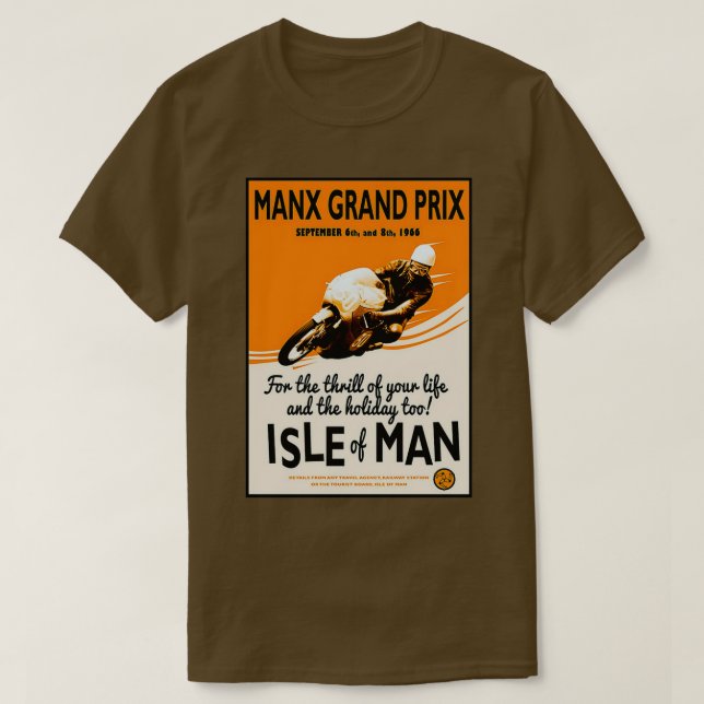 Camiseta Impresión de Carreras de motocicletas MANX GRAND P (Diseño del anverso)