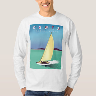 Camiseta impresión de cartel de viaje de cowes isla de wigh