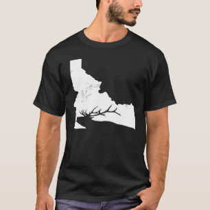 Camiseta Impresión de caza de alce de Idaho hacia atrás