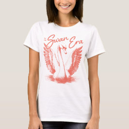 Camiseta Impresión de coral de la era de Swan de moda