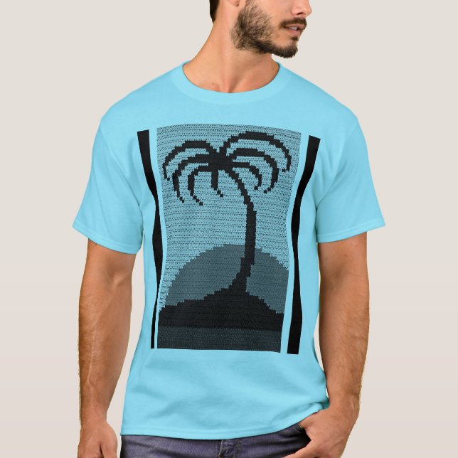 Camiseta Impresión de crochet de artesanía de árbol de palm (Anverso)