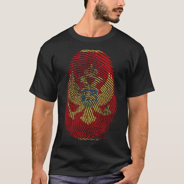 Camiseta Impresión de dedo - Montenegro (Anverso)