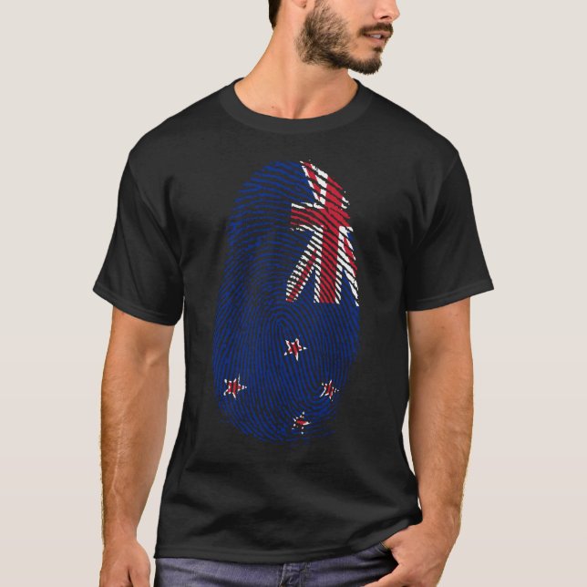 Camiseta Impresión de dedo - Nueva Zelanda (Anverso)