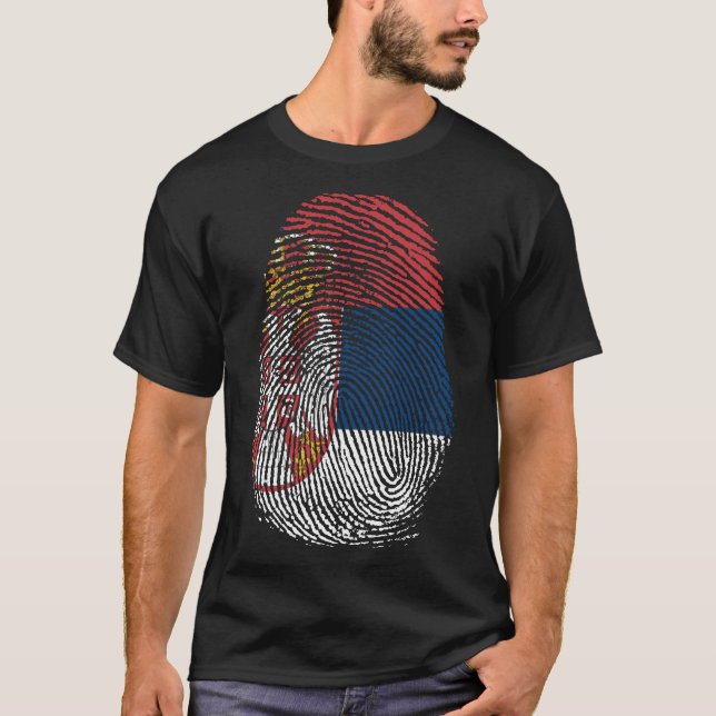 Camiseta Impresión de dedo - Serbia (Anverso)