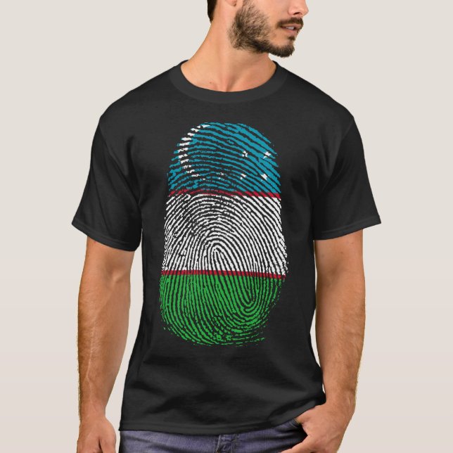 Camiseta Impresión de dedo - Uzbekistán (Anverso)