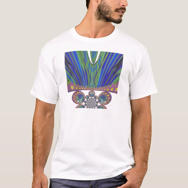Camiseta Impresión de diseño de arte decorativo negro azul  (Anverso)