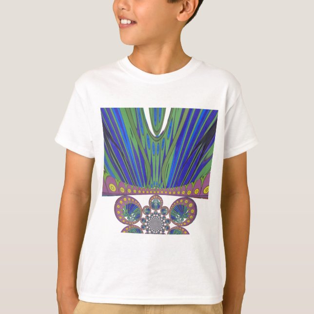 Camiseta Impresión de diseño de arte decorativo negro azul  (Anverso)