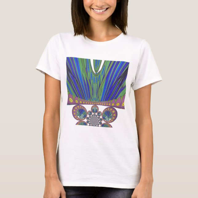 Camiseta Impresión de diseño de arte decorativo negro azul  (Anverso)