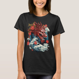 Camiseta Impresión de dragón asiático