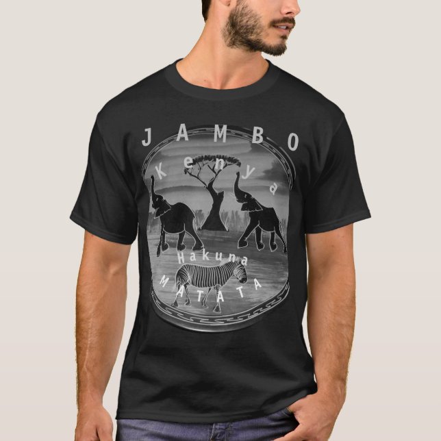 Camiseta Impresión de elefantes africanos (Anverso)
