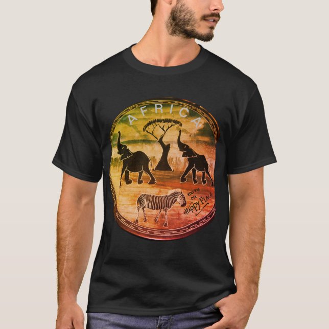 Camiseta Impresión de elefantes africanos (Anverso)