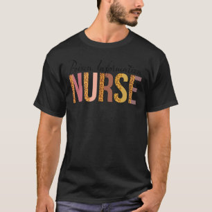 Camiseta Impresión de enfermera de información de leopardo 