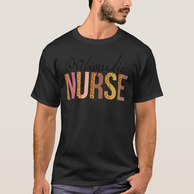 Camiseta Impresión de enfermera ortopédica leopardo para es (Anverso)