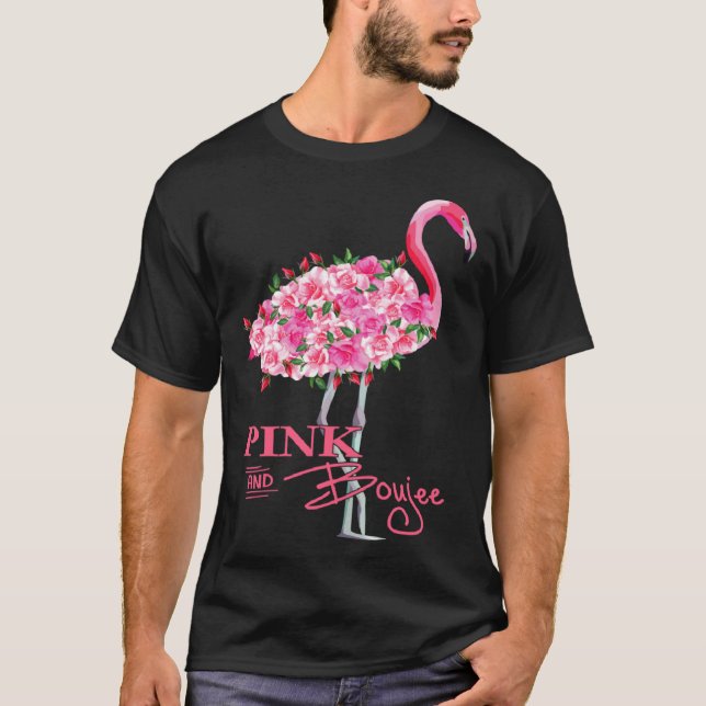 Camiseta Impresión De Flamingo Rosa Y Boujee Cute (Anverso)