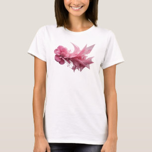 Camiseta Impresión de flor rosa limpia